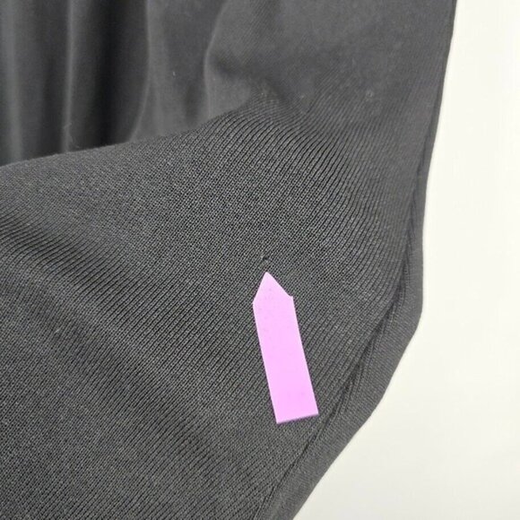 Exclusively Misook Midi Dress M Black Knit W/Side Slit Short Sleeve Minimalist - Picture 8 of 13